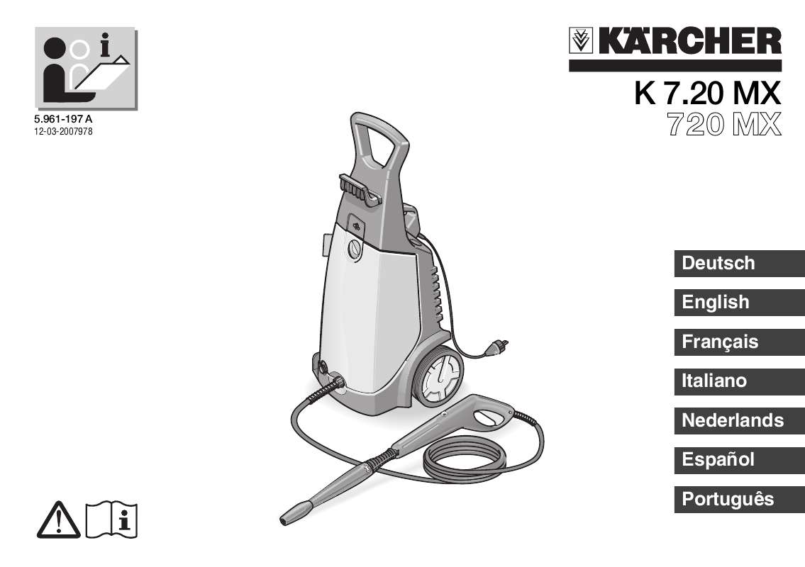 Notice nettoyeur vapeur KARCHER 720 MX Trouver une solution à un — free download